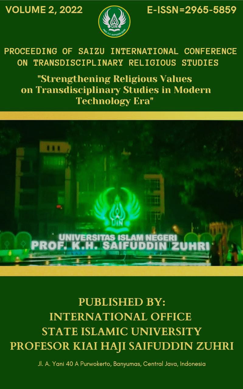                     View 2022: Strengthening Religious Values on Transdisciplinary Studies in Modern Technology Era
                