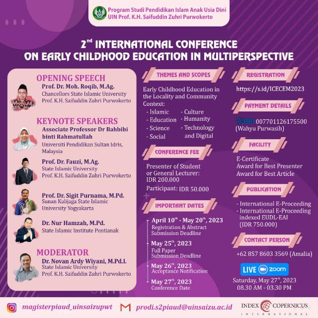 					View 2023:  2nd INTERNATIONAL CONFERENCE ON EARLY CHILDHOOD EDUCATION IN MULTIPERSPECTIVE
				
